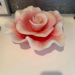 Elegant Pink Rose Candle modern decor centerpiece